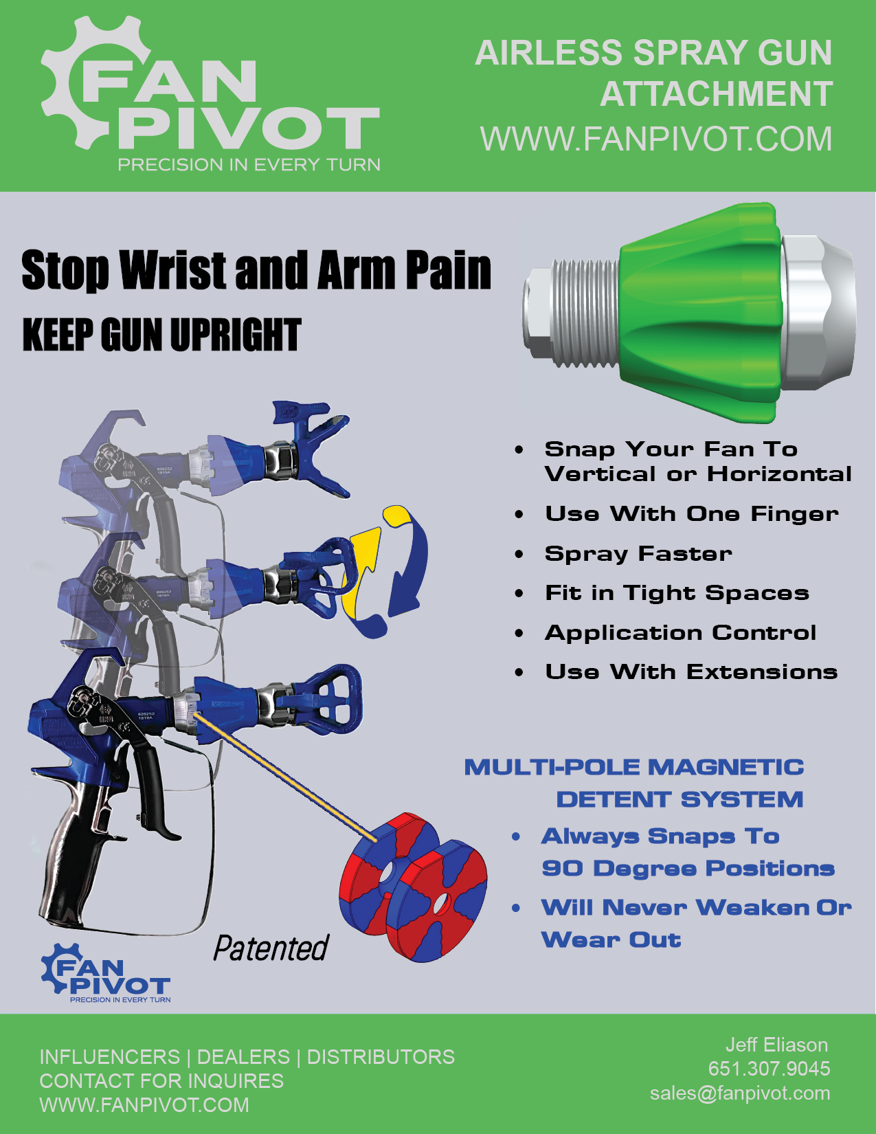 Fan Pivot - Airless Spray Gun Attachment